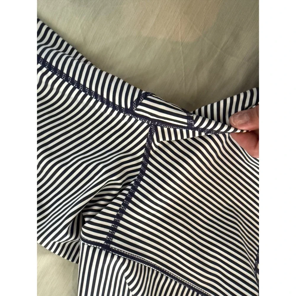 DYI Define Your Inspiration Stripe‎ Legging Set L Navy White Made USA NWOT